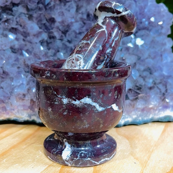 Red zebra jasper mortar and pestle - Last one - Picture 3 of 10